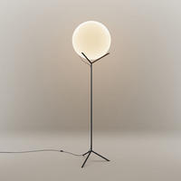 STEHLAMPE Poseidon Weiß Ø 50cm - Weiß, Glas (50/50/180cm) - s.luce