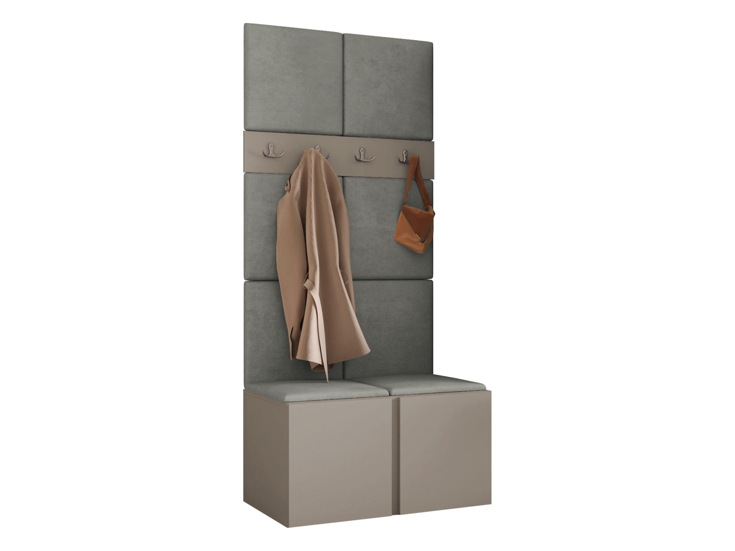 MOBILIER PENTRU HOL Orion IV - cașmir/gri, material plastic/compozit lemnos (84/186/46cm) - MIRJAN24