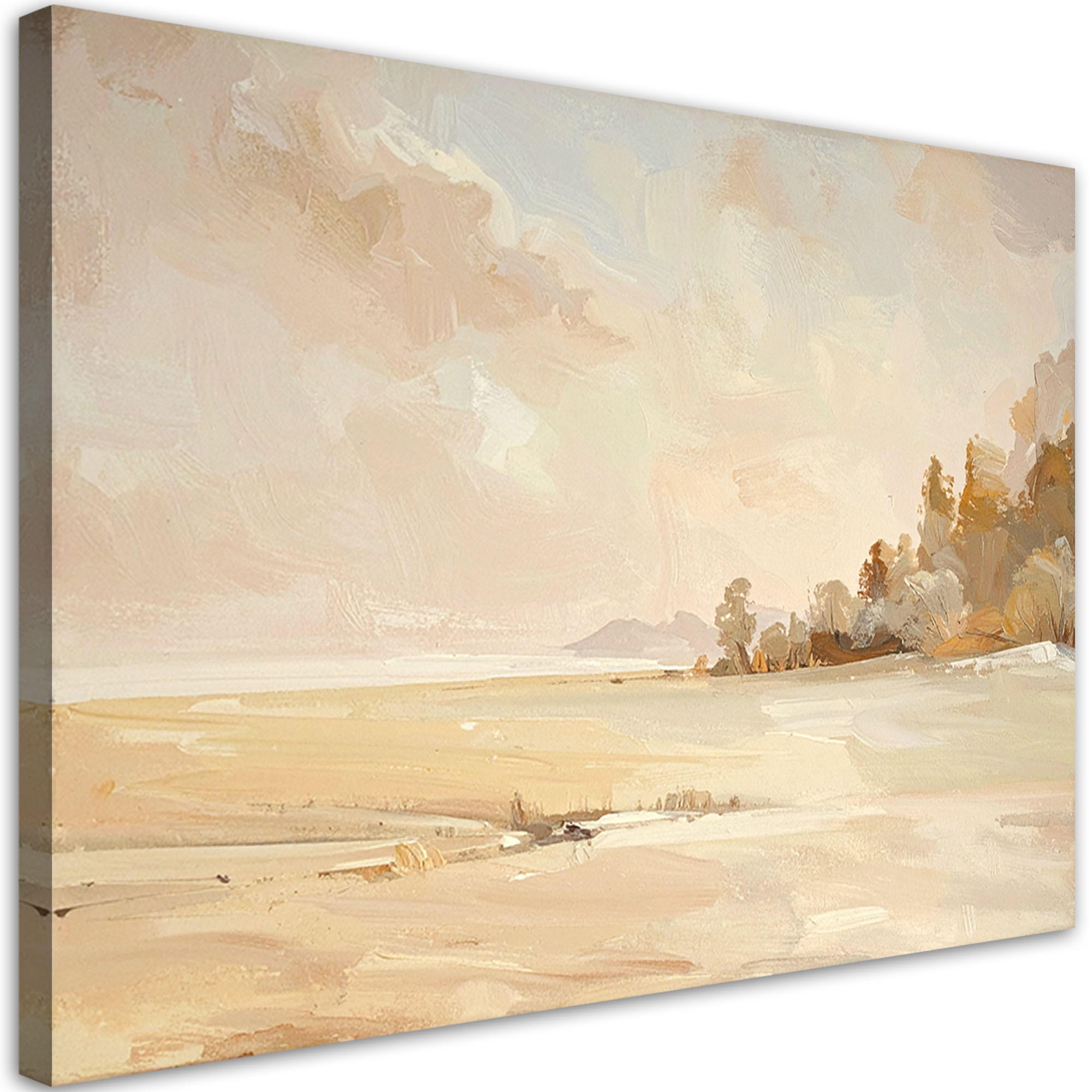 LEINWANDBILD Landschaften 100x70cm - Beige, Textil (100/70cm) - Feeby