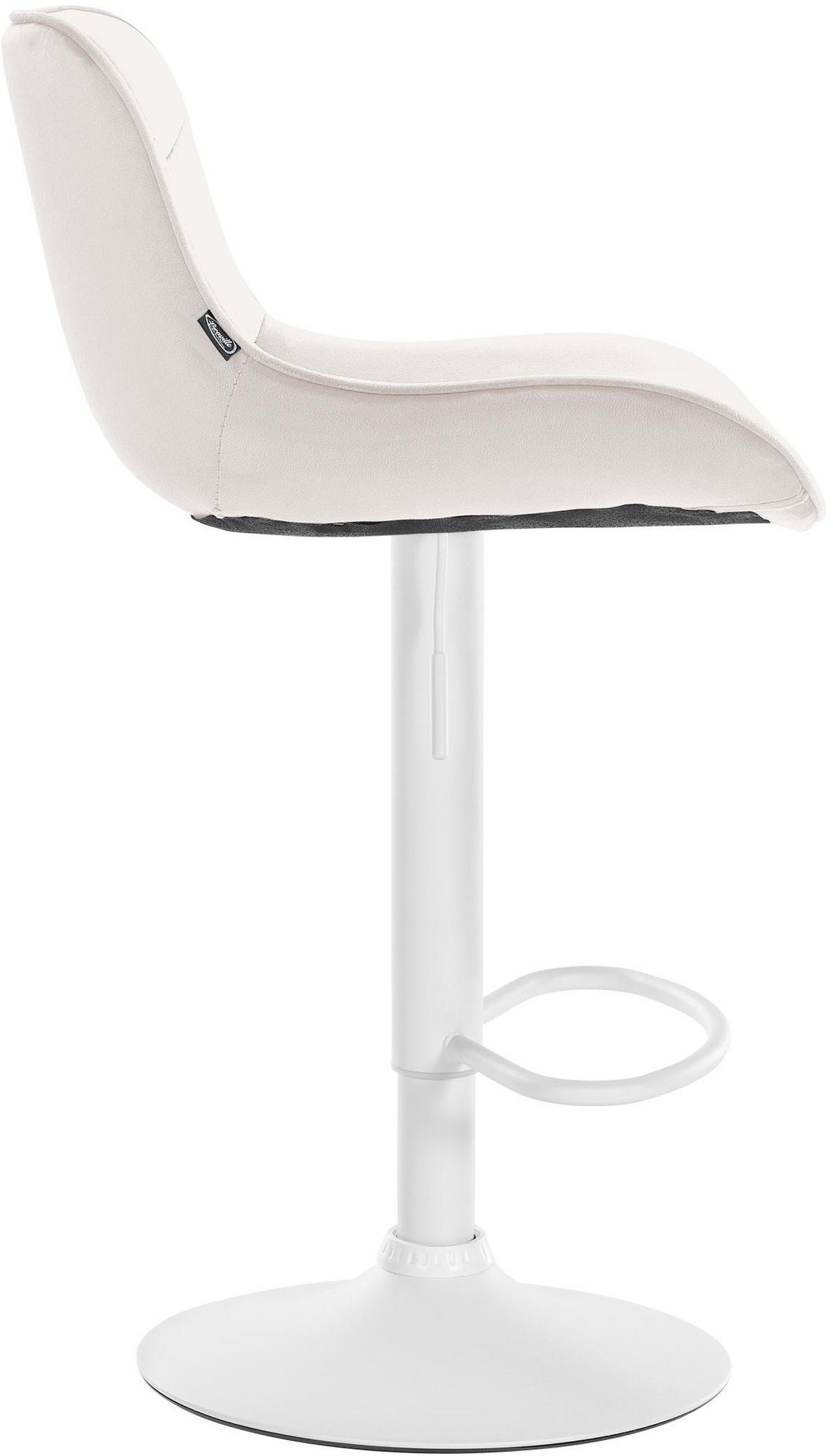 BARHOCKER Samt creme - Creme/Weiß, Textil/Metall (49/85/51cm) - CLP