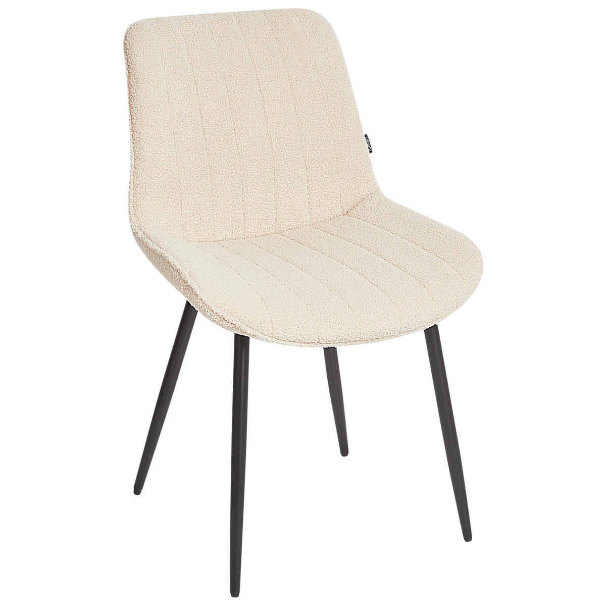 ESSZIMMERSTUHL 2er-Set Bouclé Helles Beige Dubrovnik - Beige/Schwarz, Textil (53/81/58cm) - Beliani
