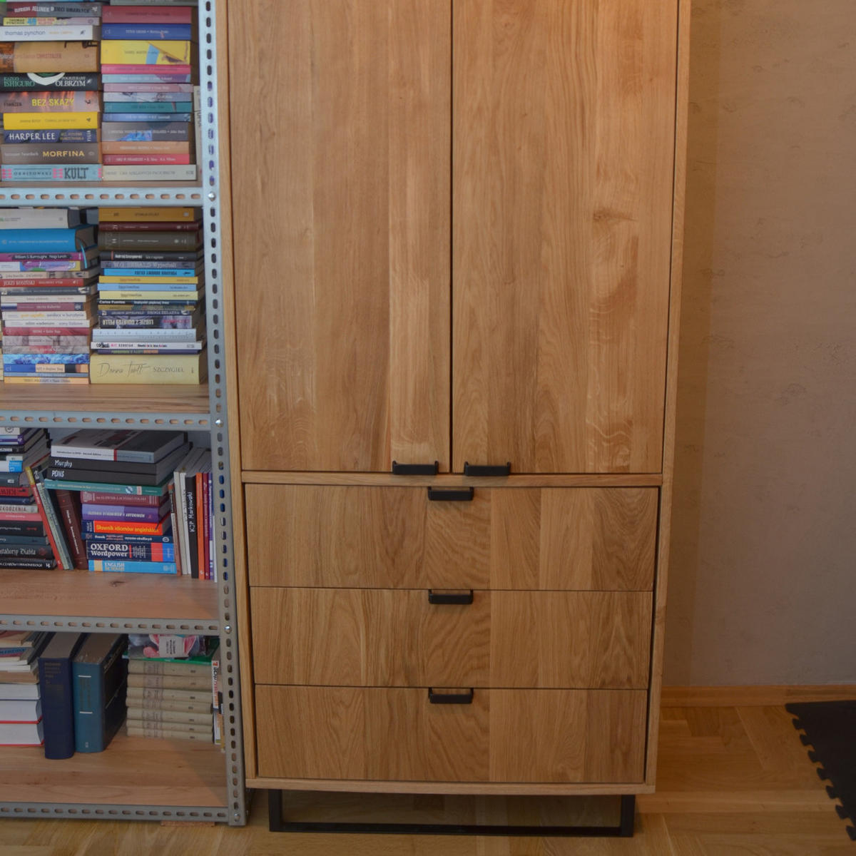ZWEIFLÜGELSCHRANK mit Schubladen für das Schlafzimmer HUGON - Eichefarben, Holz (80/200/55cm) - Rawood Furniture