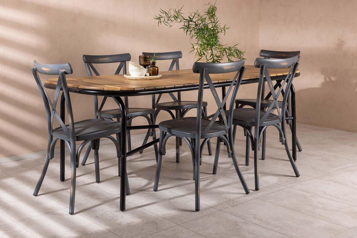 GARTENSET dunkelgrau - Dunkelgrau, Holzwerkstoff - ebuy24