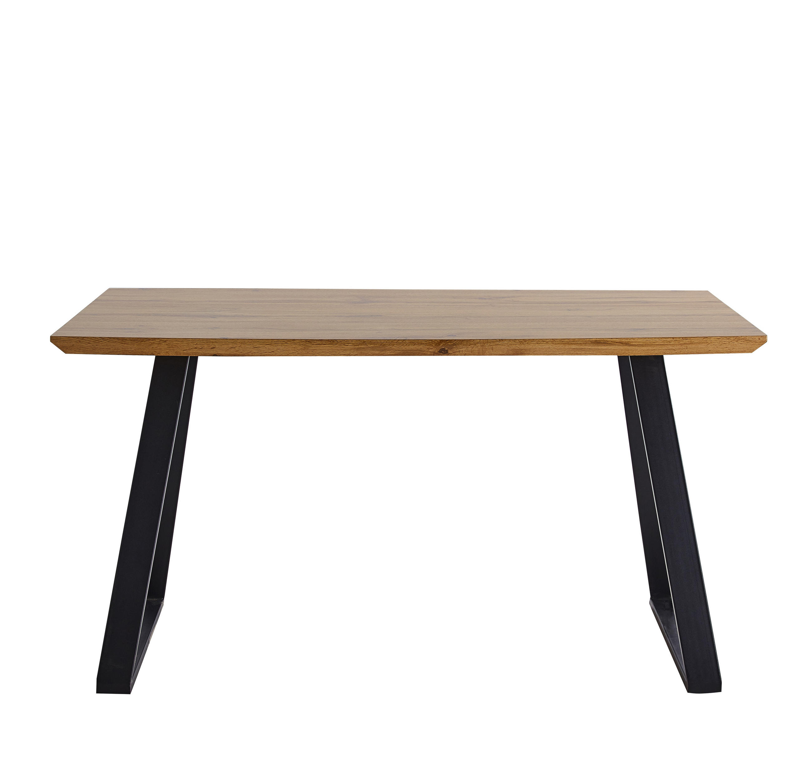 ESSZIMMERTISCH MATIAS - 140x80 cm - MDF mit Eiche-Dekor, Beine Metall - Naturfarben, Metall (80/140/75cm) - TPFLiving