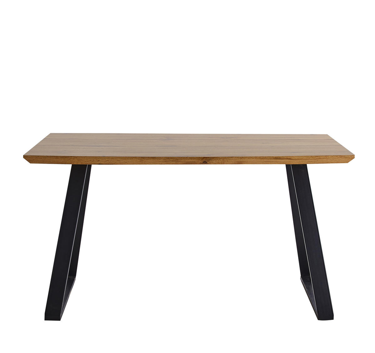 ESSZIMMERTISCH MATIAS - 140x80 cm - MDF mit Eiche-Dekor, Beine Metall - Naturfarben, Metall (80/140/75cm) - TPFLiving