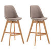 BARHOCKER Canada, 2er Set, Gestell natura, Stoff Taupe - Taupe/Naturfarben, Holz/Textil (48/100/56cm) - TPFLiving