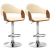 BARHOCKER 2er Set Lederlook walnuss/creme - Walnussfarben/Creme, Textil (50/89/49cm) - CLP