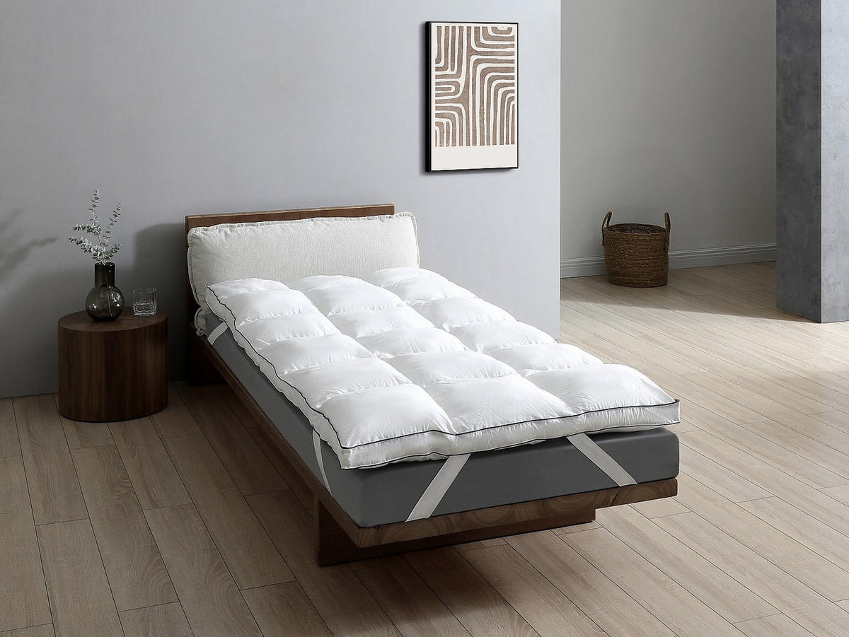TOPPER - 1 Person - stoff - weiß Prestigia - Weiß, Textil (90/190cm) - Vente-Unique