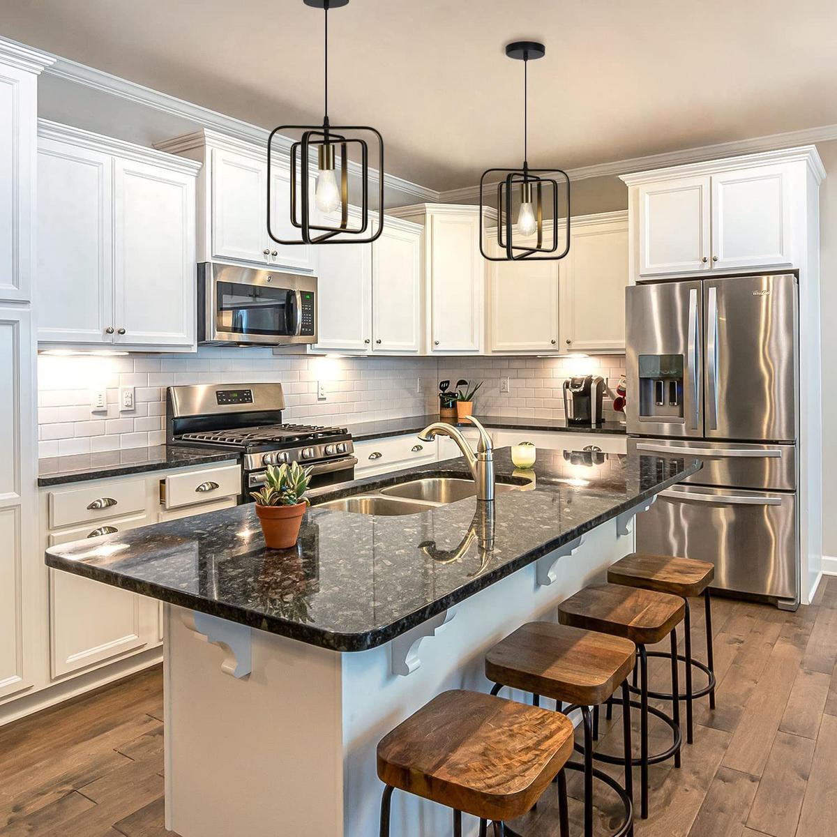 HÄNGELEUCHTE Mirag 30/150/30 cm - Schwarz, Metall (30/30/150cm) - ZMH