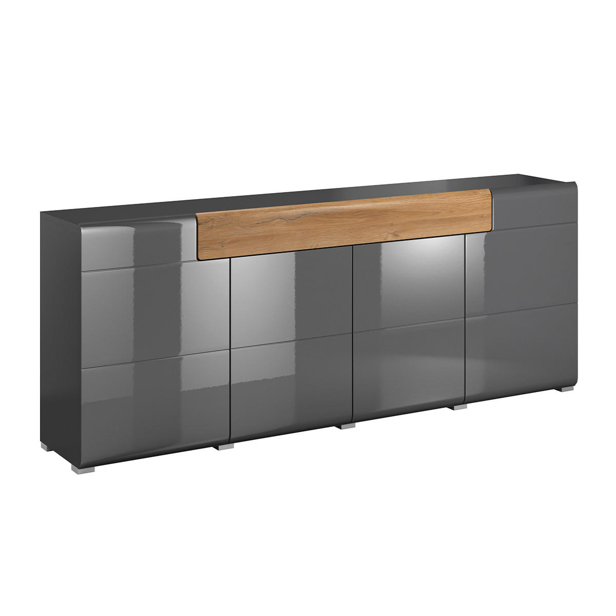 SIDEBOARD Jules Grau und Holz - Grau, Holzwerkstoff (208/82/39cm) - Petits-meubles