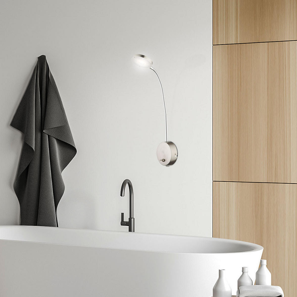 LED WANDLEUCHTE DENIZ Silber Chrom - Silberfarben, Metall (26/48/26cm)