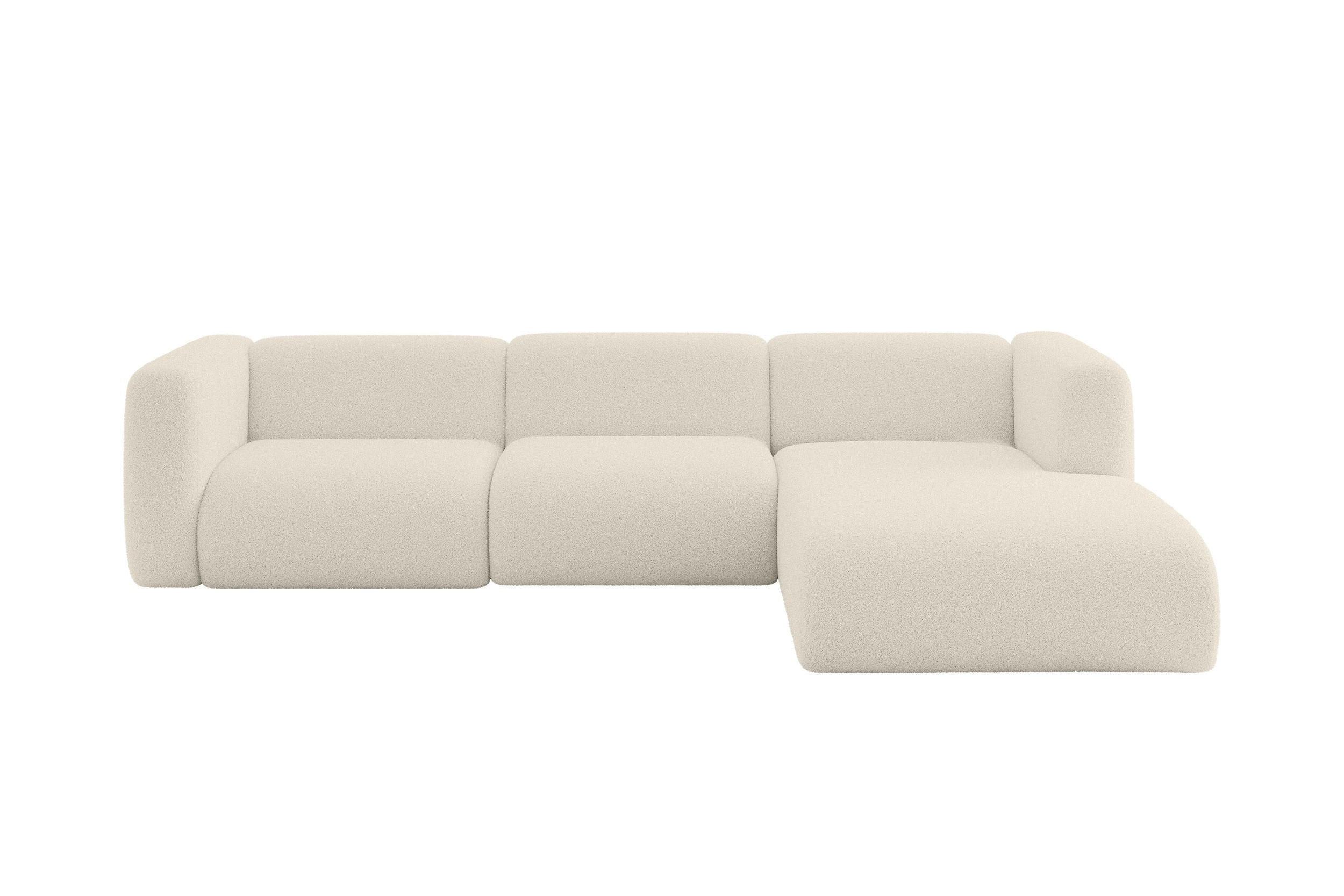 ALTDECOR ROHOVÁ SEDAČKA S PRAVOU OTOMANOU MIRA-L2 318x179x89 Béžová Bouclé