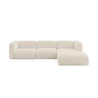 ECKSOFA Ottomane Rechts MIRA-L2 318x179x89 Beige Bouclé - Kaschmir/Beige, Holzwerkstoff/Kunststoff (318/179cm) - ALTDECOR