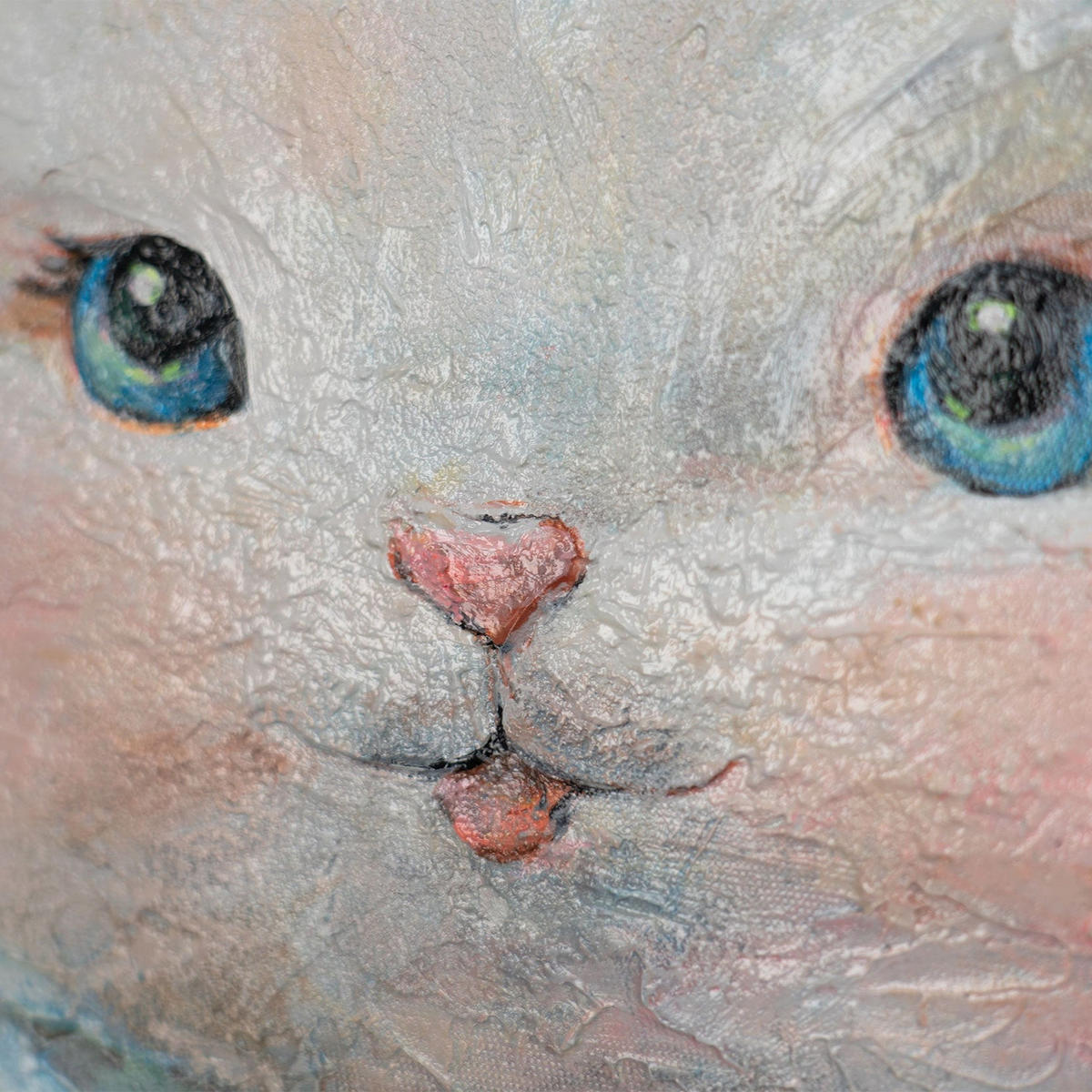 GEMÄLDE Bunny auf Keilrahmen 90 cm - Multicolor, Holz (90/90cm) - YS-art gallery