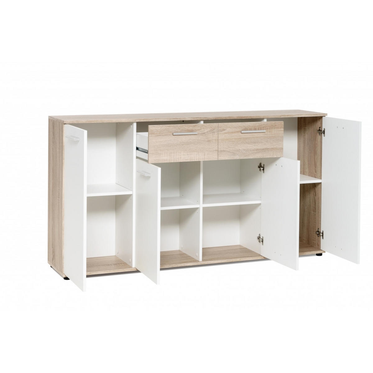 KOMMODE Jacky 160/85/35 cm Eiche Sonoma Sägerau - Sonoma Eiche, Holzwerkstoff (160/85/35cm) - Finori GmbH