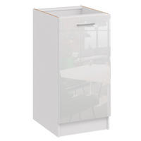 KÜCHENUNTERSCHRANK D40 weiss glanz - Weiß Hochglanz, Holzwerkstoff (40/82/44cm) - roe furniture
