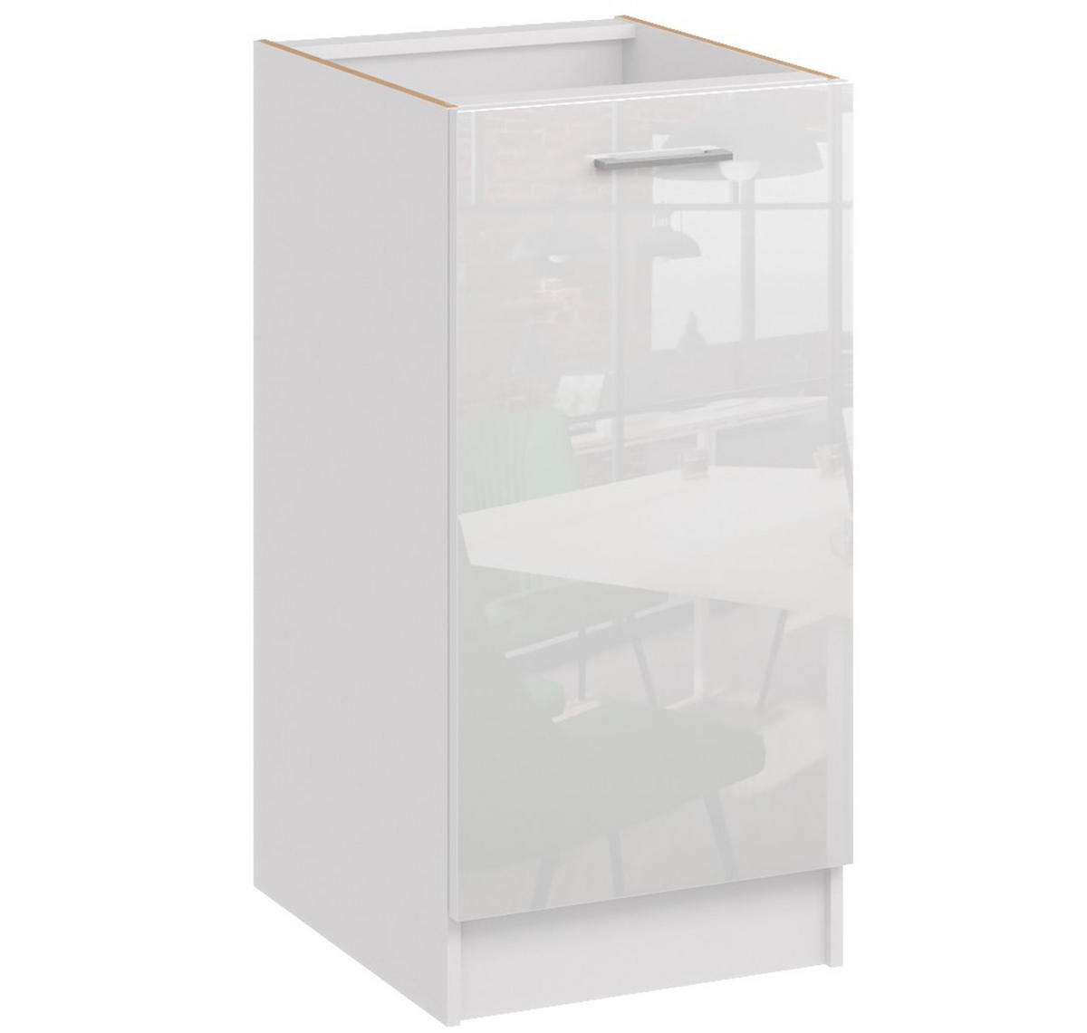 KÜCHENUNTERSCHRANK D40 weiss glanz - Weiß Hochglanz, Holzwerkstoff (40/82/44cm) - roe furniture