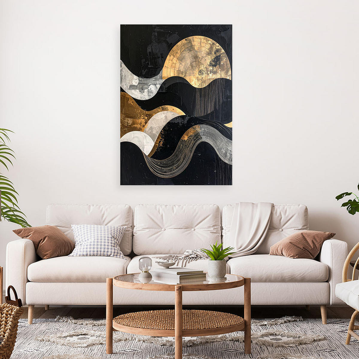 LEINWANDBILD Abstraktion 20x30cm - Schwarz, Textil (20/30cm) - Feeby