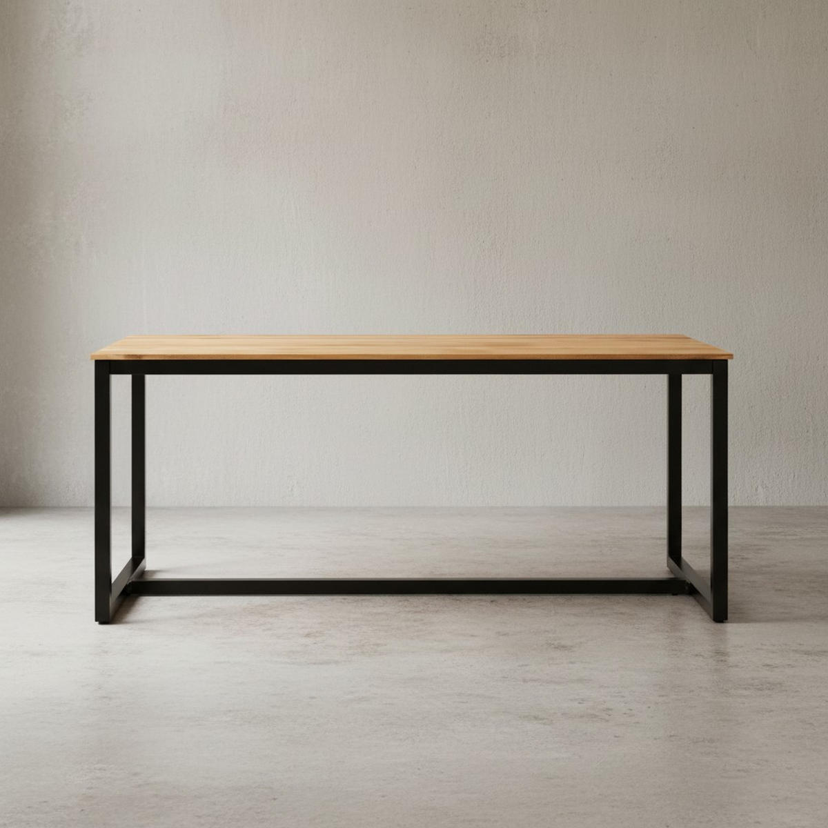 ESSTISCH Massivholz Metall Rechteckig Loft-Stil, Akazie 160x80x76 cm - Schwarz/Akaziefarben, Holz/Metall (80/160/76cm) - KADIMA DESIGN