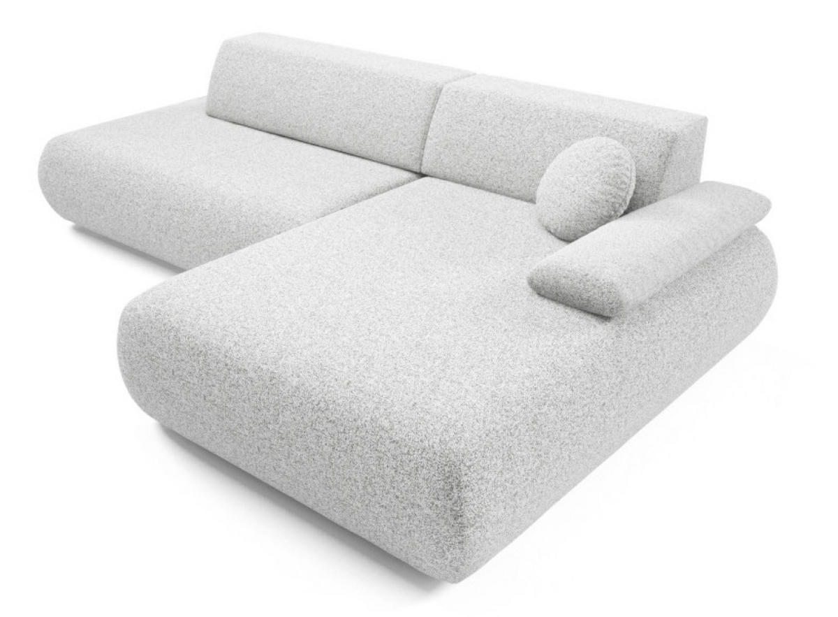 ECKSOFA Hellgrau PENTI Ausziehbar Mit Bettkasten Rechts - Hellgrau/Grau, Textil (173.5/286cm) - Sepro Meble