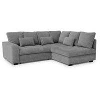 ECKSCHLAFSOFA Ramo mit Bettkasten, Topper gratis, Grau, rechts - Schwarz/Grau, Textil (229/190cm) - Beautysofa