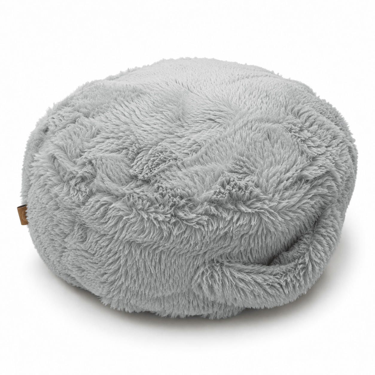 KINDERPOUF Mammoth rund flauschig - Hellgrau, Textil (65/65/65cm) - MeowBaby