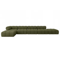 ECKSOFA modulares Sofa Kerru-L3 - 475x190x70 cm Grün Bouclé - Grün, Holzwerkstoff/Textil (475/190cm) - ALTDECOR