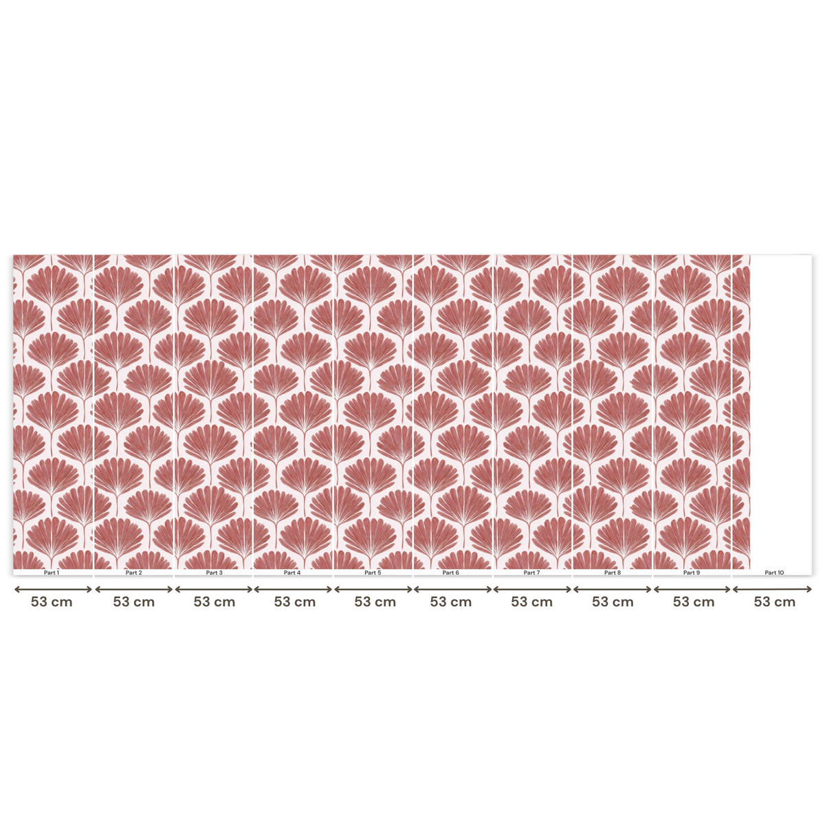TAPETE - Fächer - Motiv - Terra - 450x200 cm - Rotbraun, Papier (450/200cm) - OnlyWow