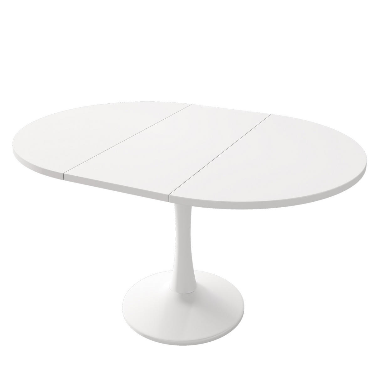 ESSTISCH 100/140/100/75 cm in Weiß, oval und ausziehbar - Weiß, Holzwerkstoff (100/140/75cm) - Flora Grace