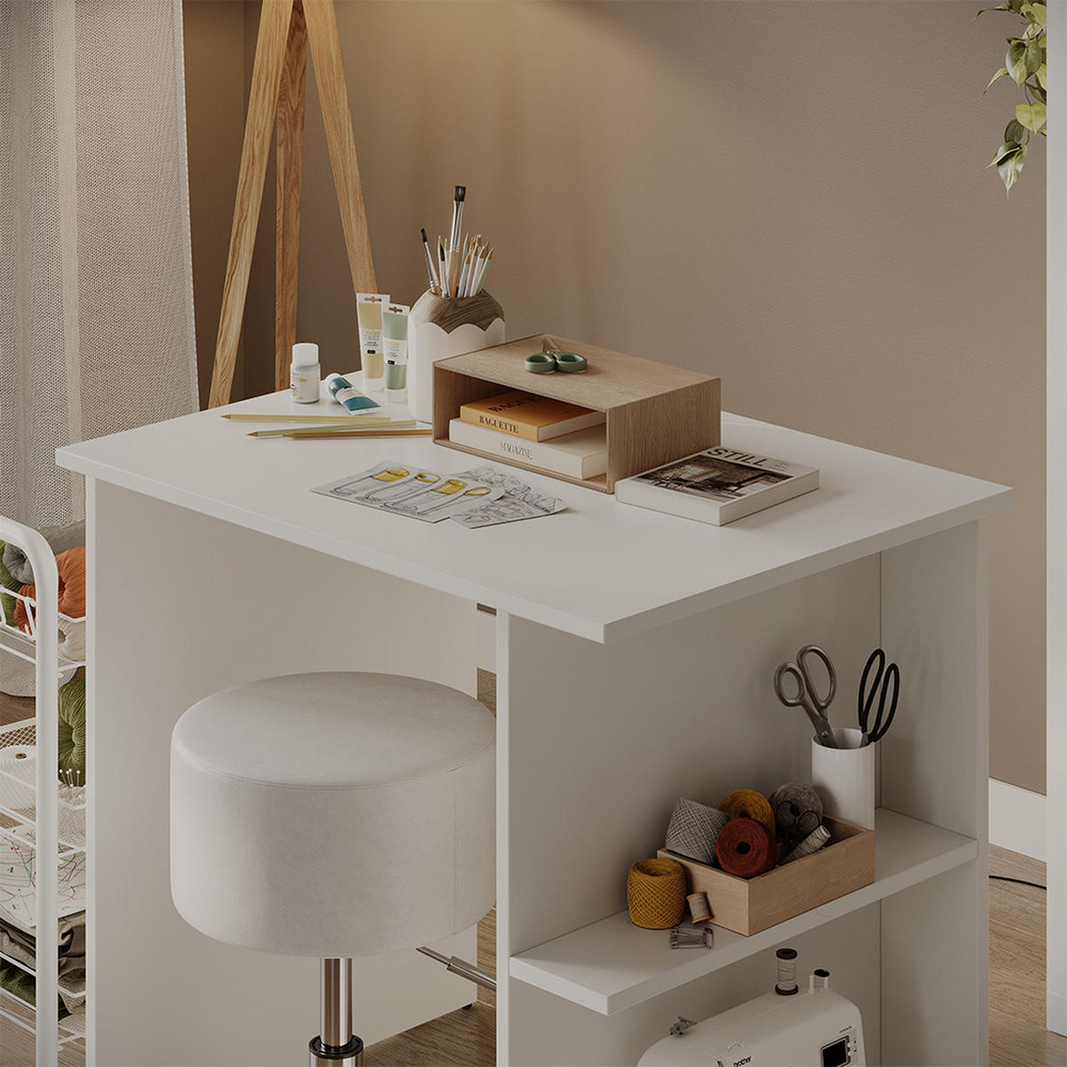 PÍSACÍ STÔL Simple biely - biela, kompozitné drevo (60/82/76cm) - Vicco