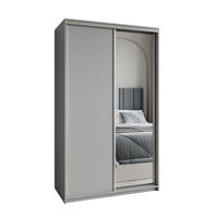 SCHWEBETÜRENSCHRANK TAVI 120/205/60 cm 2-türig mit Spiegel Graphitfarben - Graphitfarben, Holzwerkstoff (120/205/60cm) - MASSENO