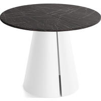 ESSTISCH Lamio runder ausziehbarer, Marmor Schwarz 120-200/120/76 cm - Anthrazit/Schwarz, Holzwerkstoff/Metall (120/196/76cm) - WFL GROUP