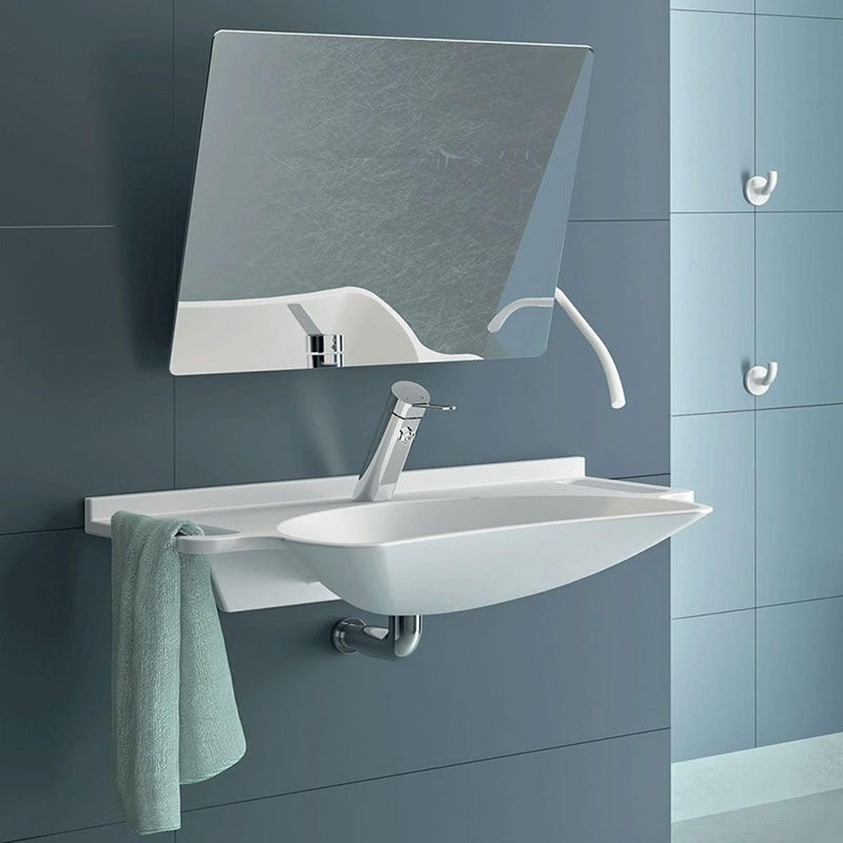 NYLON-WANDHAKEN D62x65mm weiß - Weiß, Metall (12/6.5/17cm) - Delabie