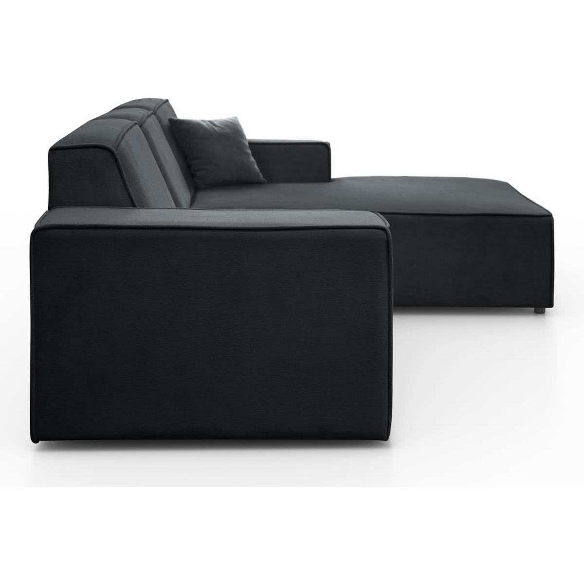 ECKSOFA ohne Schlaffunktion Pedro L dunkelgrau rechts - Dunkelgrau/Schwarz, Kunststoff/Textil (267/170cm) - Beautysofa