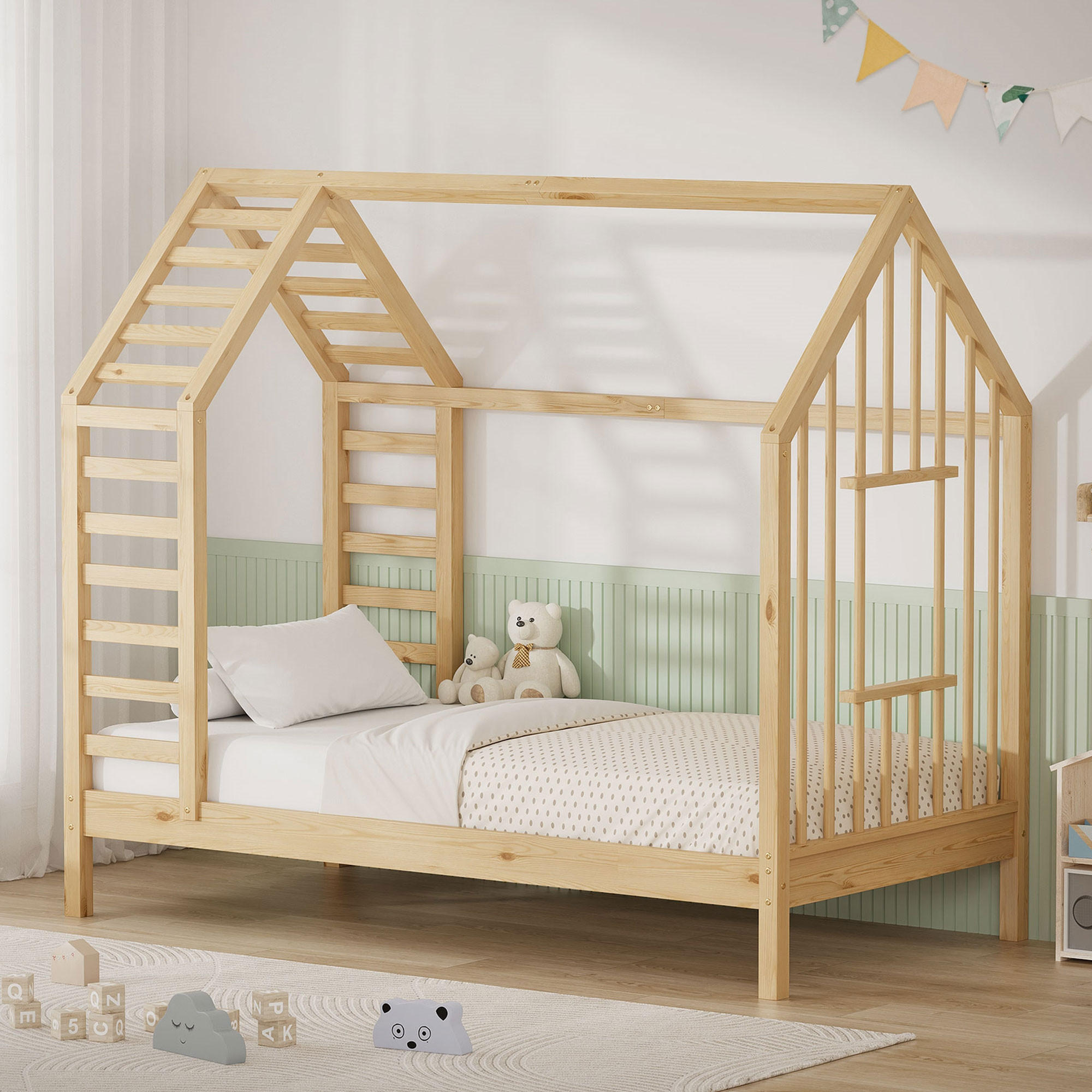 Ml-Design Kinderbett Natur 80x160 cm