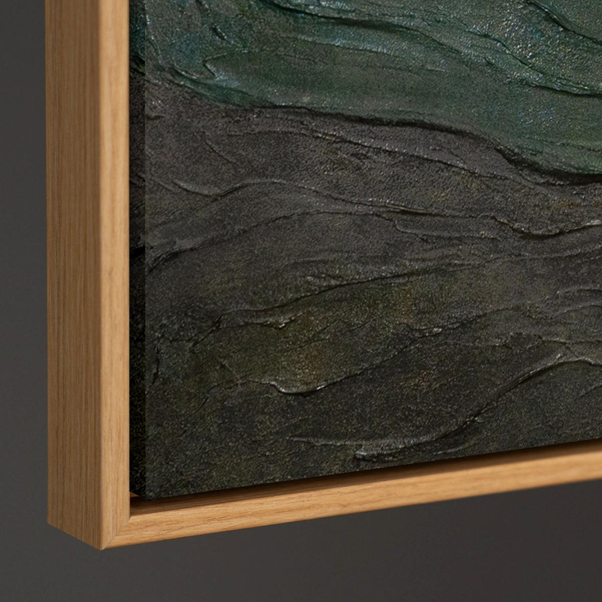 GEMÄLDE Wellen des Horizonts Schattenfugenrahmen Eichefarben 140x100 cm - Eichefarben, Holz (140/100cm) - YS-art gallery