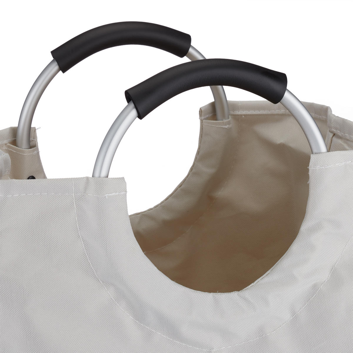 WÄSCHEKORB - Weiß, Textil/Metall (38/70/38cm) - Relaxdays