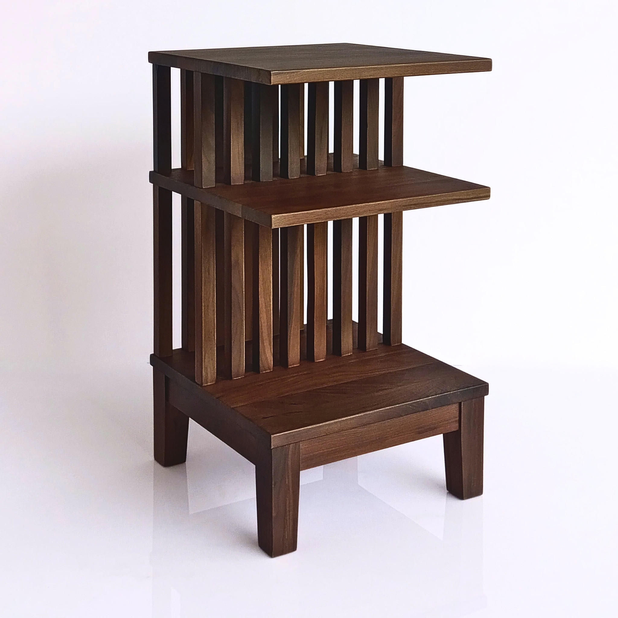 NACHTTISCH Celine, Natur massives Walnussholz - Braun, Holz (37.5/65/37.5cm) - WOODEK