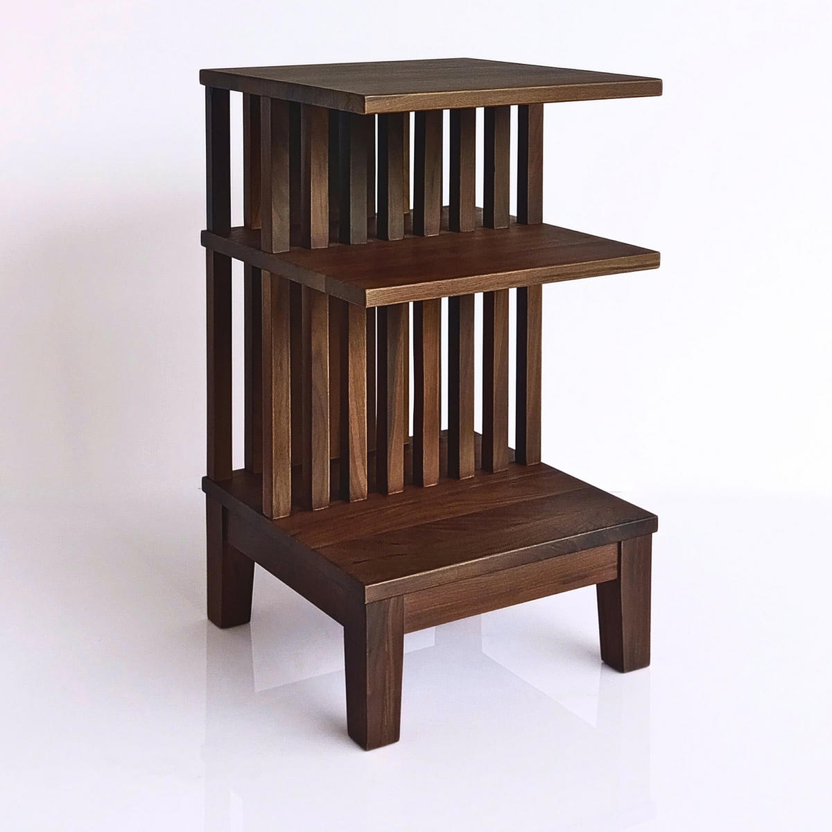 NACHTTISCH Celine, Natur massives Walnussholz - Braun, Holz (37.5/65/37.5cm) - WOODEK