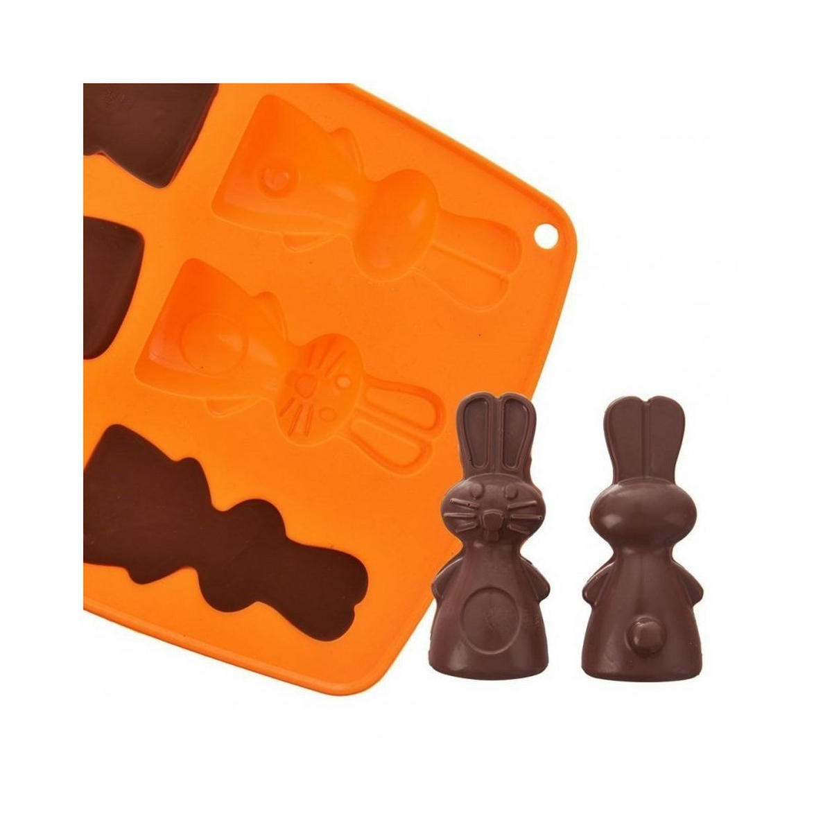 BACKFORM Hase Orange 22/17/1.5 cm 151785 - Orange, Kunststoff (17/1.5/22cm) - Orion 