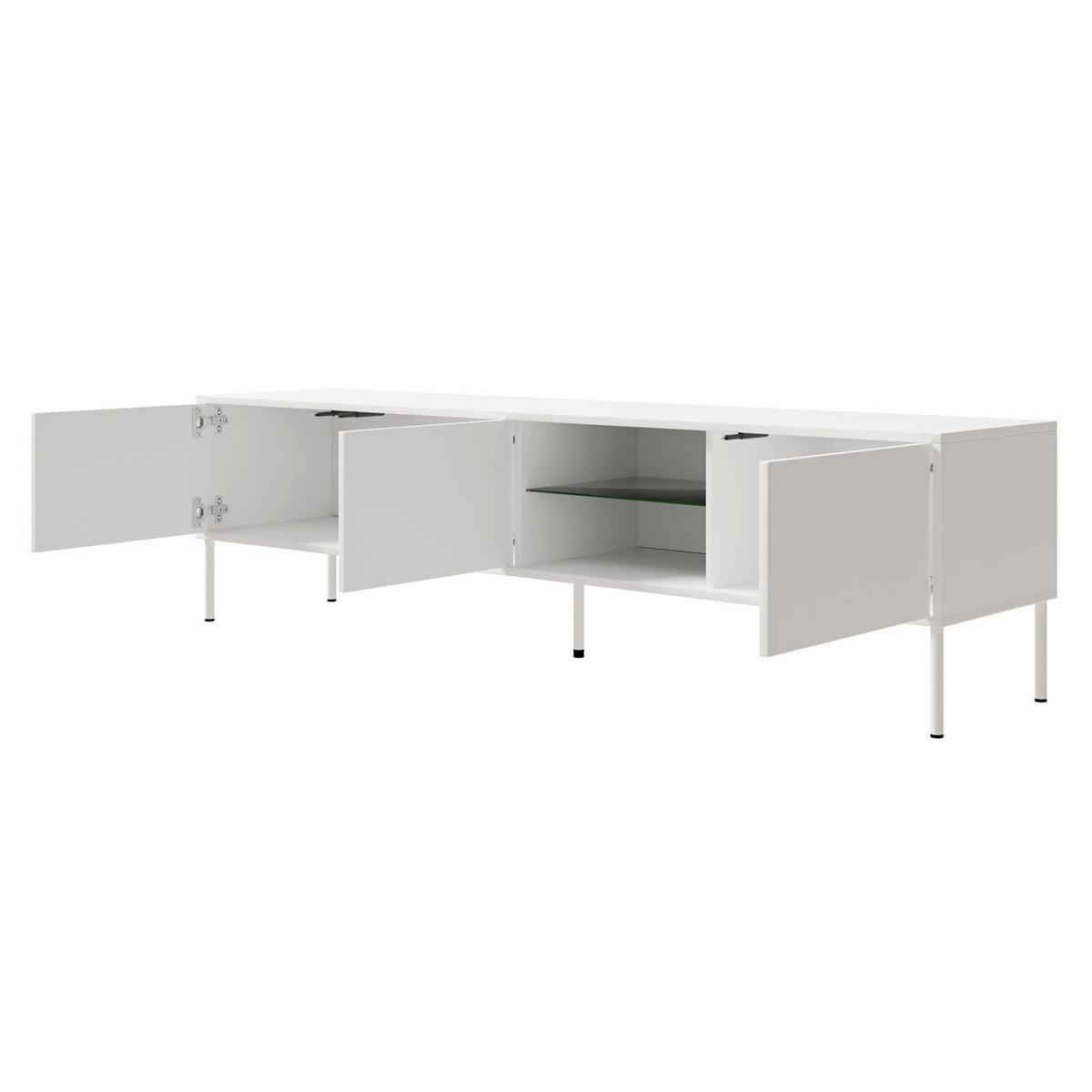 TV stolík Modity Biely 175/47/31 cm - biela, kov/kompozitné drevo (175/47.5/31.2cm) - Selsey