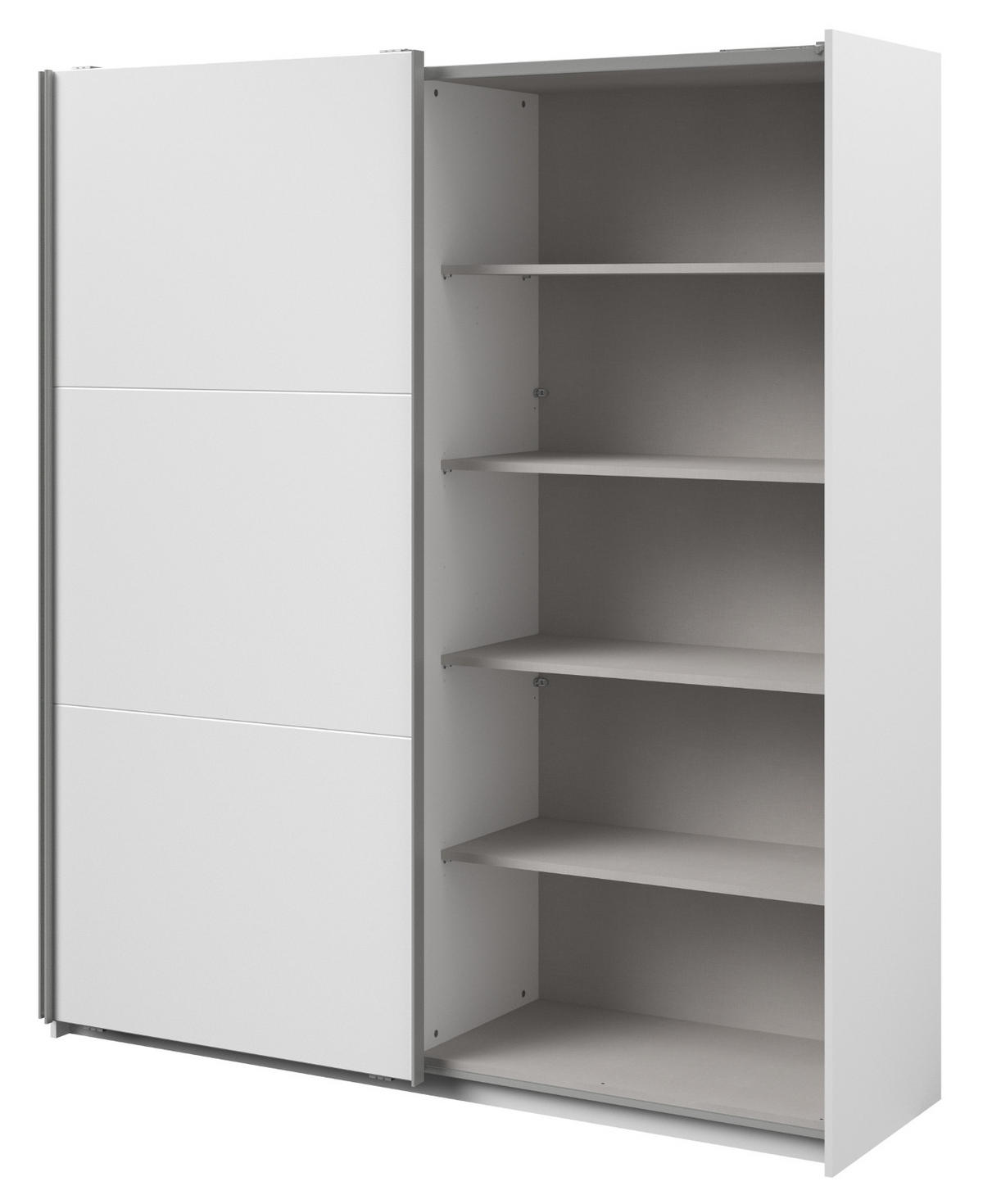 KLEIDERSCHRANK weiß 178 cm, Schwebetürenschrank 2-türig mit Spiegel und Schubkasteneinsatz - Weiß, Glas/Holzwerkstoff (178/203/59cm) - Parisot Meuble