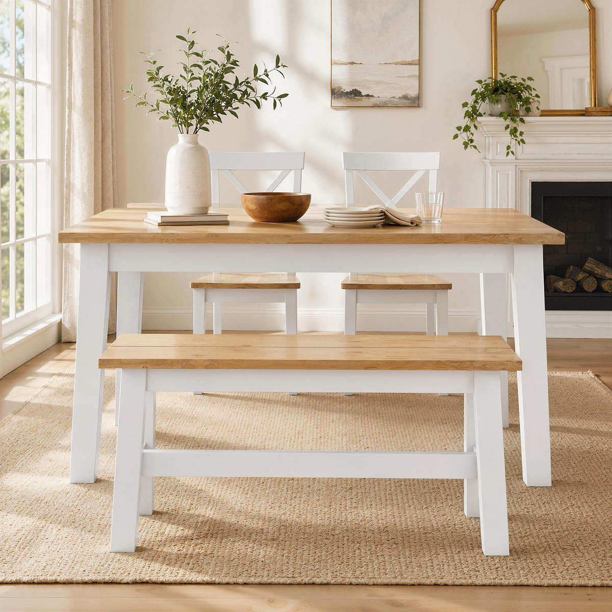 SITZBANK Eichefarben 95.0/30.0/45.0 cm - Eichefarben, Holz (30/45/95cm)