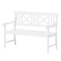 GARTENBANK - Akazie massiv - Weiß, Holz (128/88/60cm) - home24