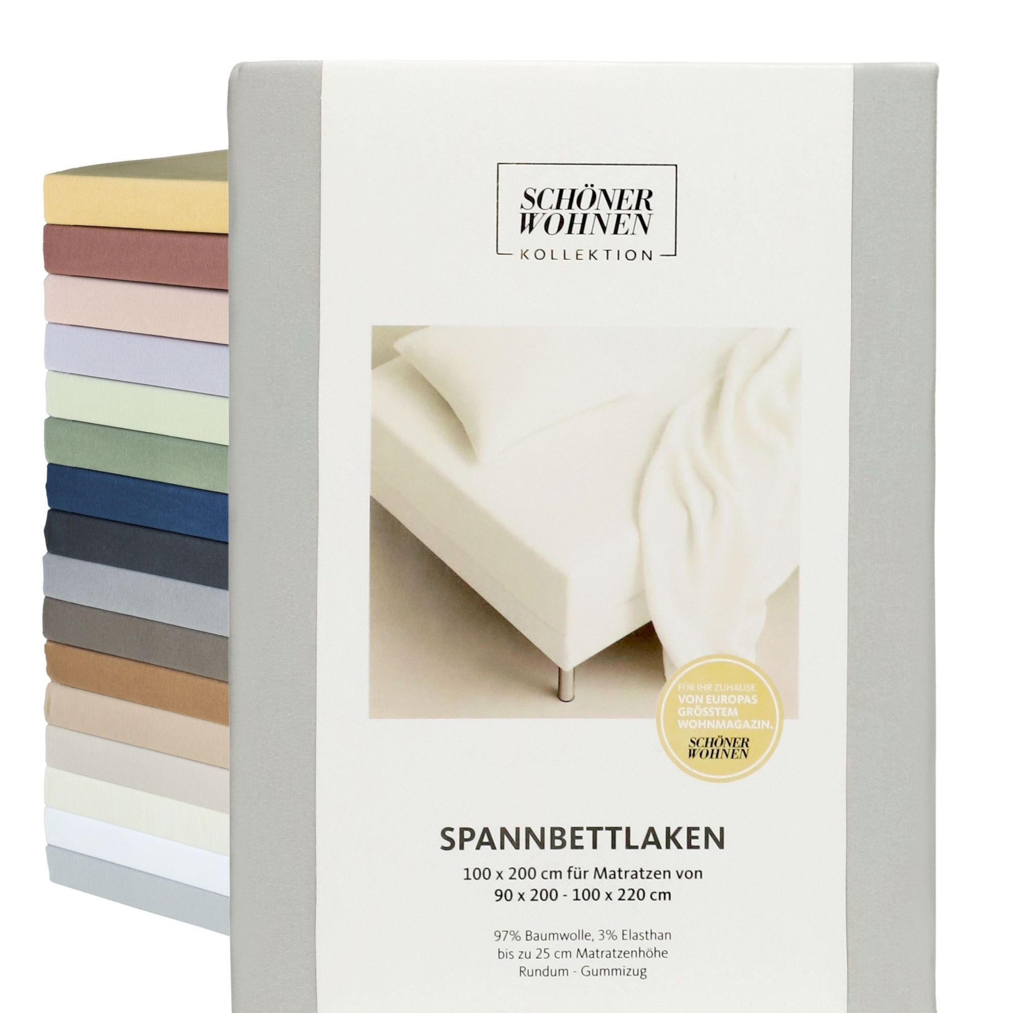 SPANNBETTLAKEN FLAT - Weiß, Textil (90/200cm) - Schöner Wohnen