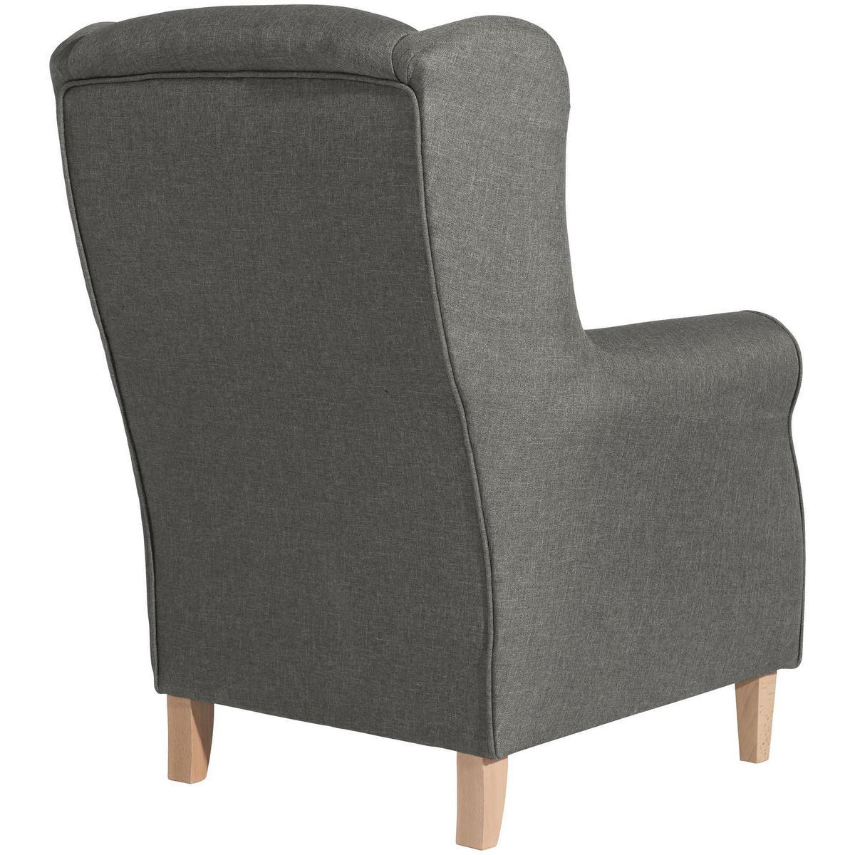 OHRENSESSEL Karlen Bezug Flachgewebe Buche natur / hellgrau - Buchefarben/Hellgrau, Kunststoff (86/103/77cm) - 58aufmkessel