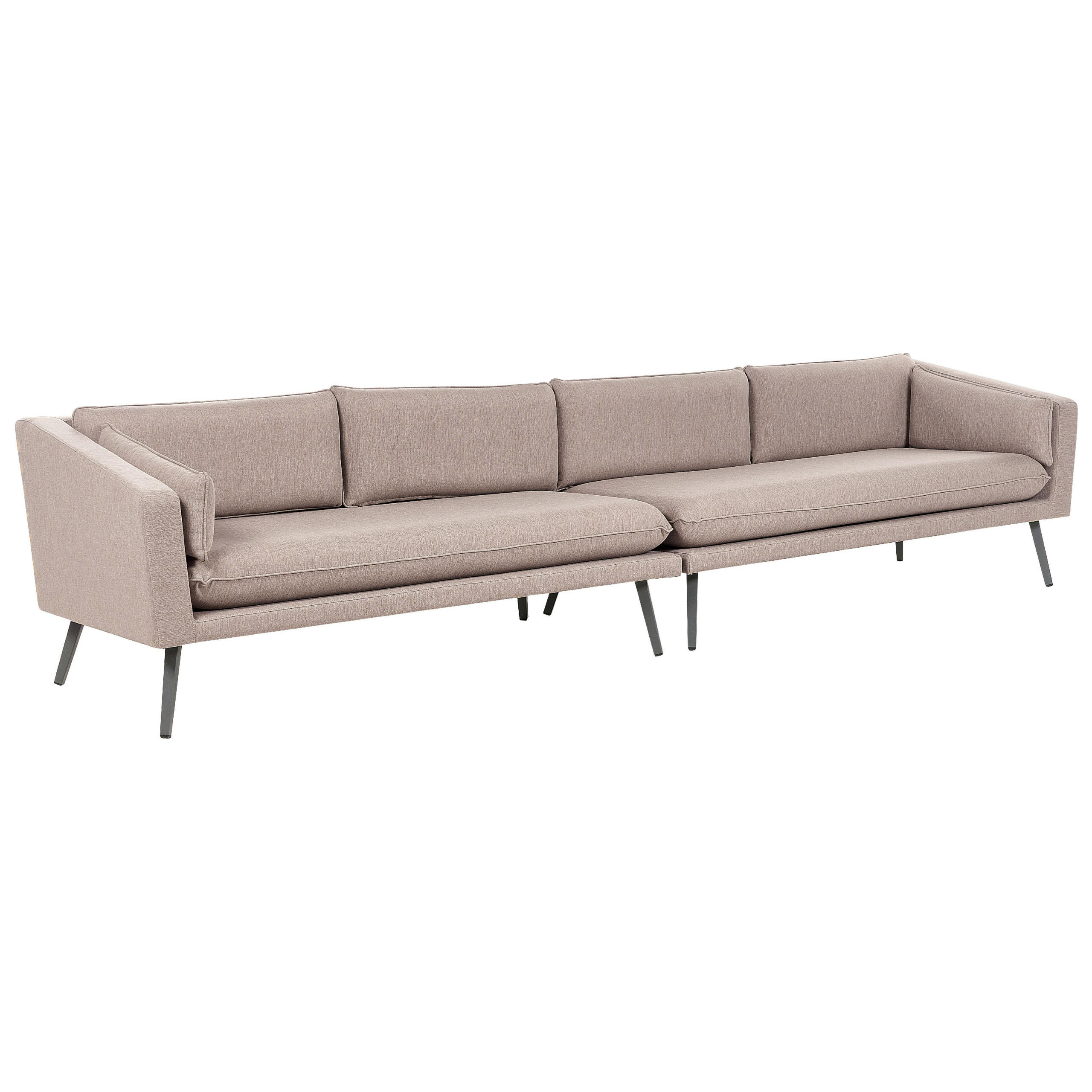 GARTENSOFA 4-Sitzer beige modular Loretello - Beige/Grau, Textil (320/70/76cm) - Beliani
