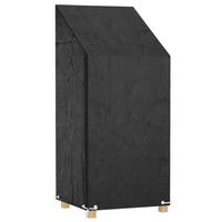 ABDECKUNG Für Gartenstuhl 8 Ösen 65/65/110/150 Cm Polyethylen - Schwarz, Kunststoff (65/65/150cm) - vidaXL