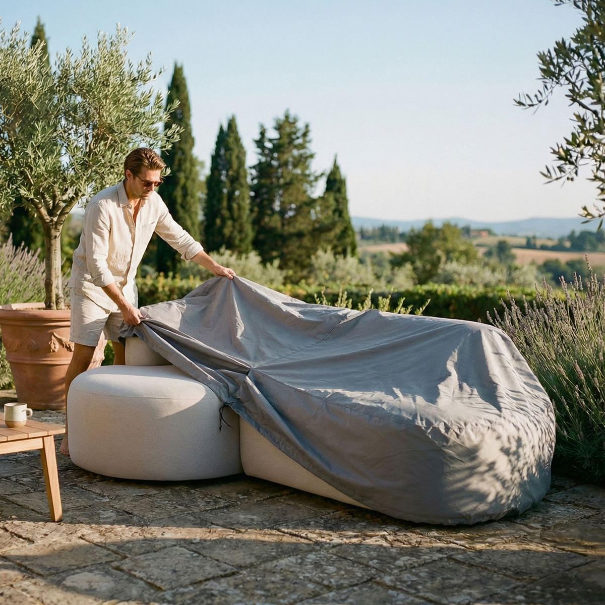 ABDECKHAUBE SORRENTO grau - Grau, Textil (225/73/143cm) - IDIMEX