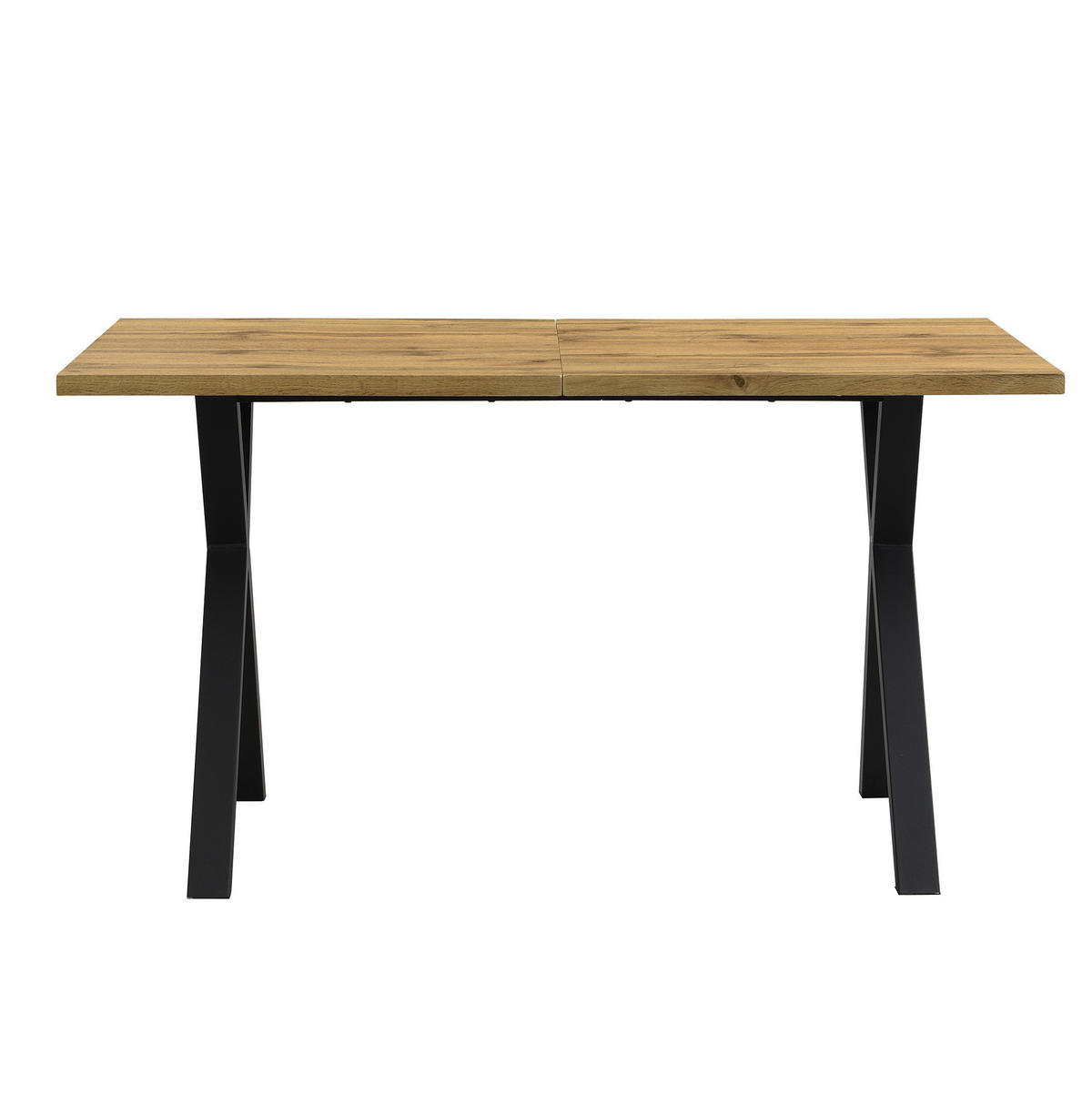 ESSTISCH 140/80/76 cm Eiche aus MDF mit Metall-Kreuzgestell - Eichefarben, Holzwerkstoff (140/80/76cm) - OKWISH